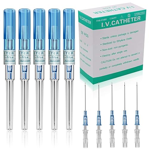 Miniatura 15 de 50 agujas de perforación de catéter mixtas IV 14G 16G 18G 20G 22G agujas huecas para labios, lengua, vientre, ombligo, pezón, cartílago