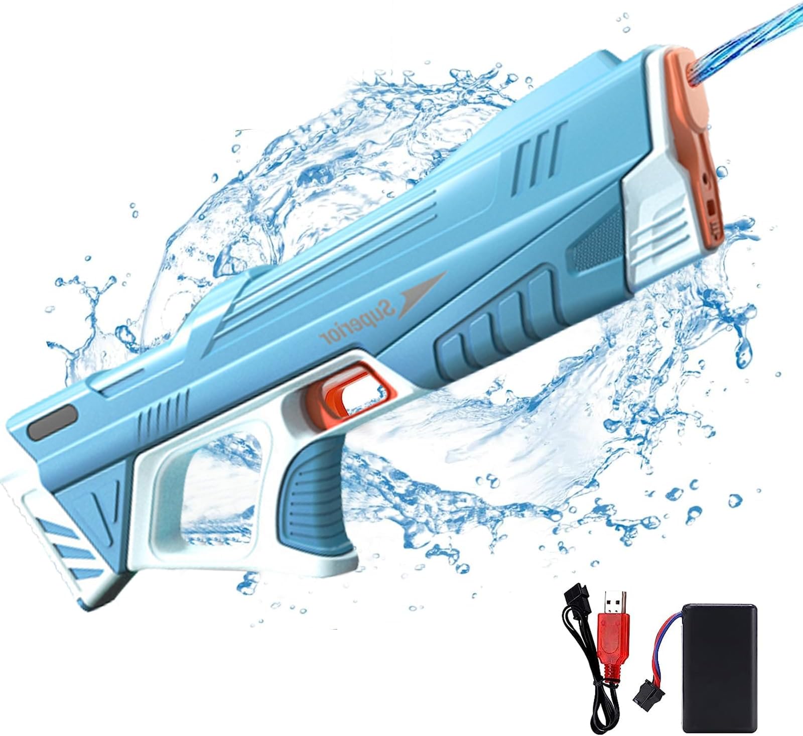 Kids Electric Water Gun, High Pressure Water Gun Electric Powerful Squirt Guns, Automatic Large Capacity Water Blasters for Kids & Adults Summer Pool Beach Party