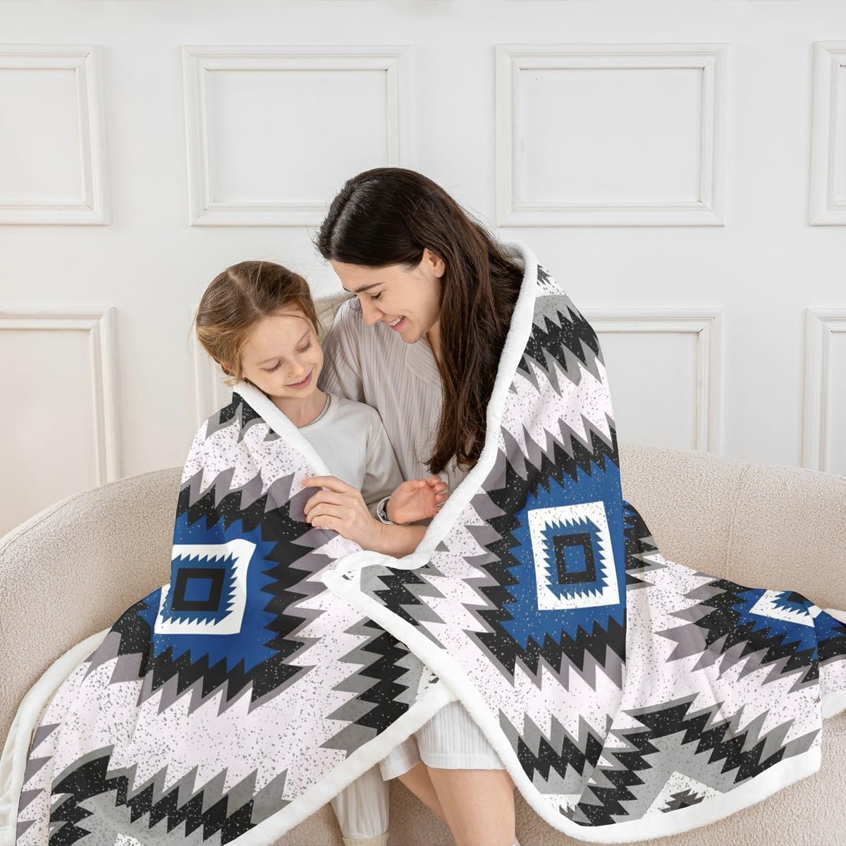 Southwest Native American Throw Blanket Twin 60"x80 Women Kids Plush image 5