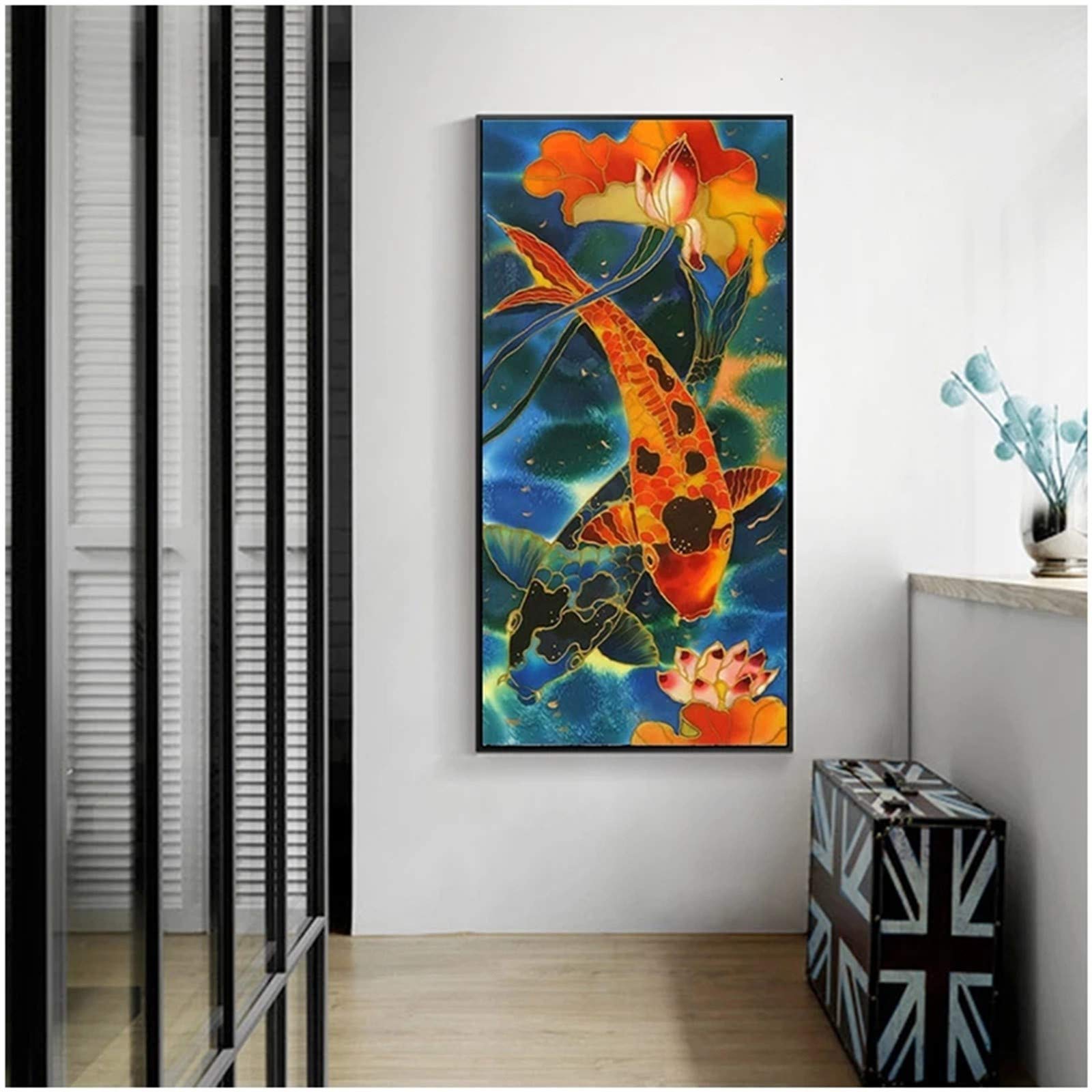 Broderie Diamant 5D Carpe Koi pour Sublimer un Grand Mur de Salon