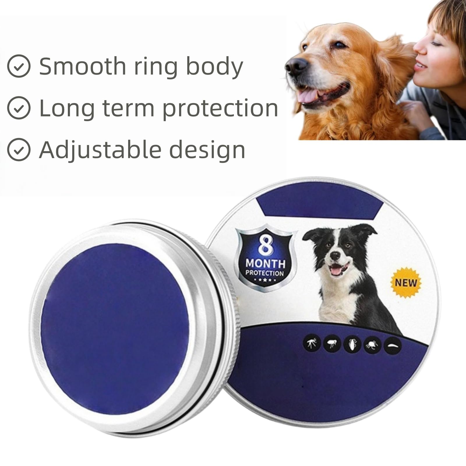 2Pcs Dog Collar,rep/ellent Adjustable Dog Collars,Do/g Insect Rep/ellent Co/llars,Do/g F/lea and Ti/ck Treatment,Waterproof D/og Co/llar,F/lea Col/lar for D/ogs,Calming Col/lar - Image 2