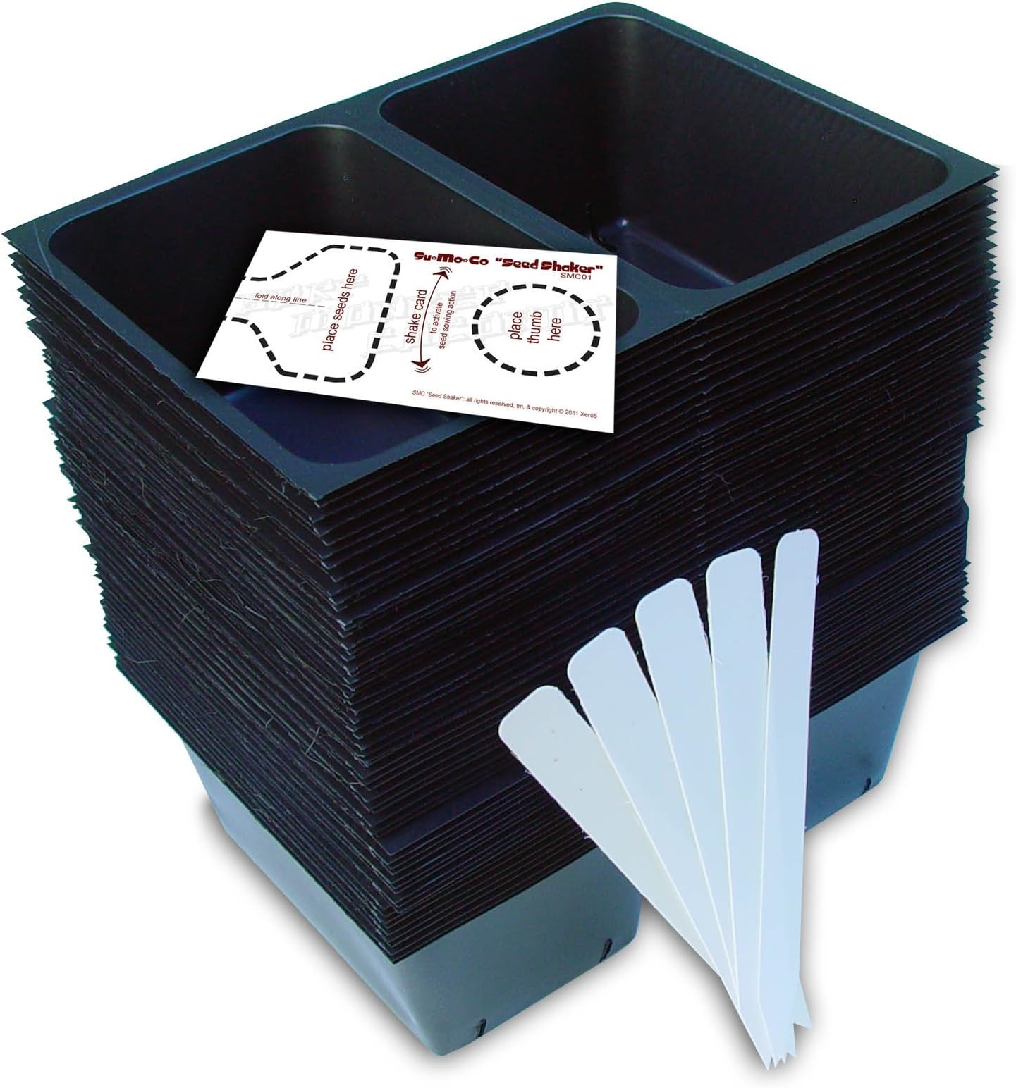 Microgreens Starter Tray Inserts, 120 Count, 3"x5" Trays w/"Seed Shaker" Card and 5 Plant Labels. Perfect for Wheatgrass and Sprouts