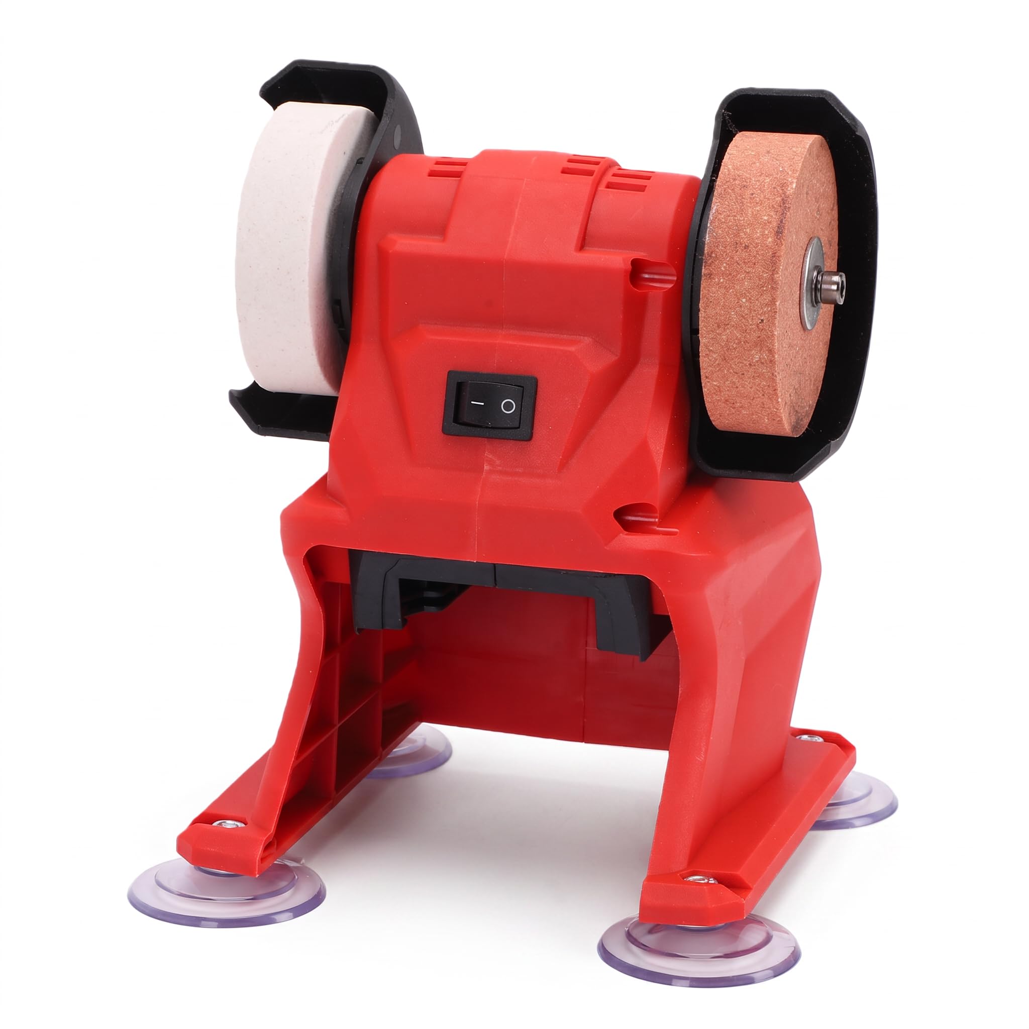 Bewinner Mini Smerigliatrice da Banco per Batteria da 18 V, Levigatrice Elettrica Compatta con Ruote Grosse e Fini, Piccola Smerigliatrice per Lucidatura di Metallo, Legno e Gioielli