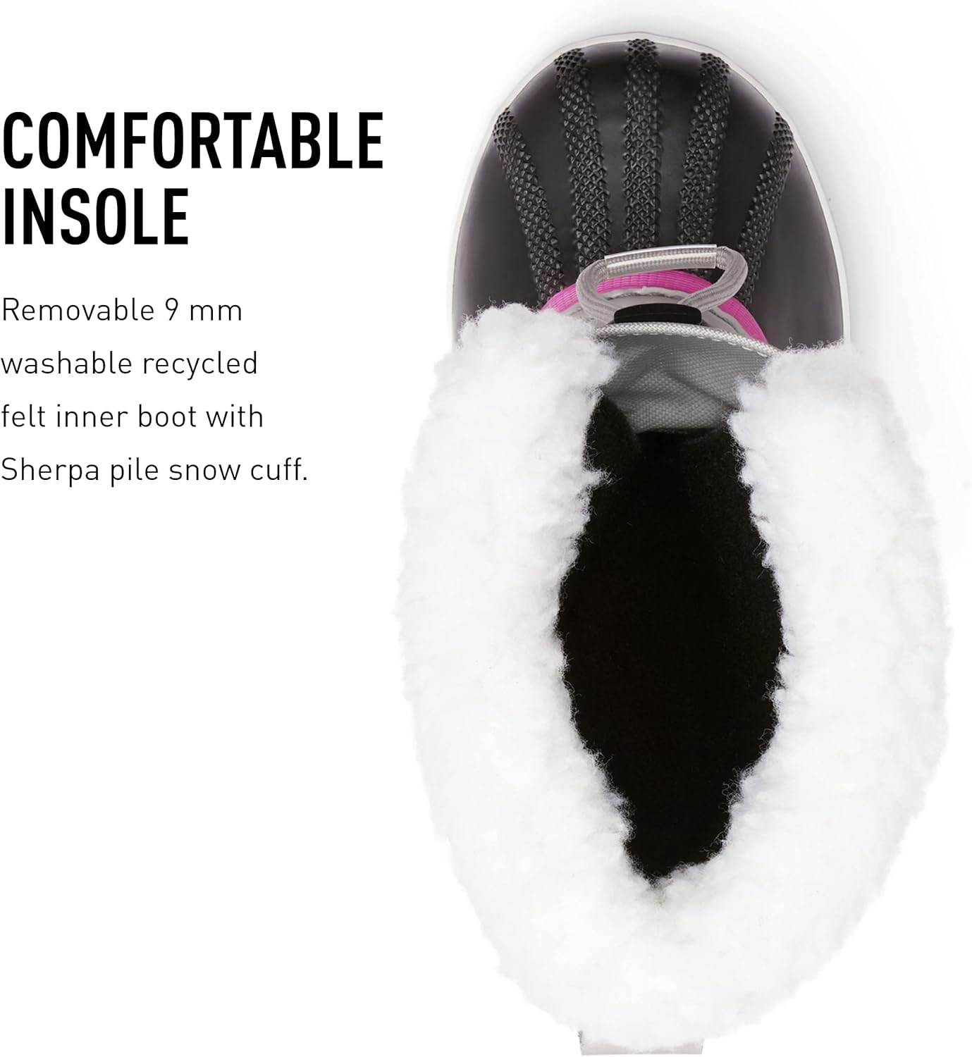 SOREL Children’s Yoot Pac Nylon Boot — Chrome Grey, Black — Waterproof Winter Boots — Size 8