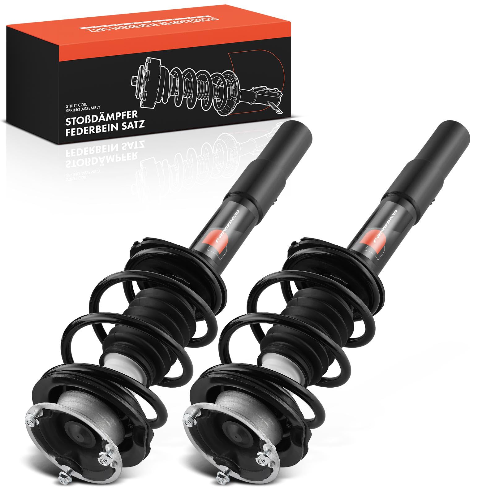 Frankberg 2 amortiguadores delanteros de 628 mm a presión de gas | Compatible con: Serie 5 E60, Serie 5 Touring E61
