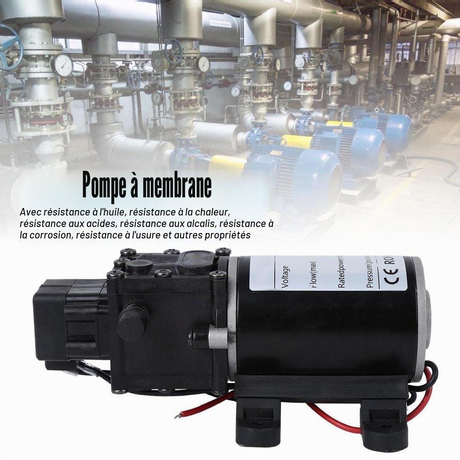 Agatige Pompe à Membrane, Pompe à Eau Haute Pression, Pompe à Eau Auto-Amorçante, Pompe a Eau Camping Car, Pompe à Membrane Pour Camping-Cars, Bateaux, Caravanes et Jardins (18V)