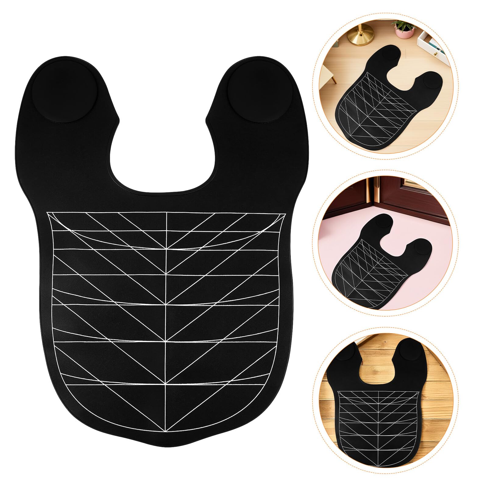 Gatuida Collier Guide de Coupe de Cheveux en Silicone Noir, Lot de 2 | Tapis de Coupe, Cape de Salon pour Procédures, Nettoyage Facile et Confort Ergonomique