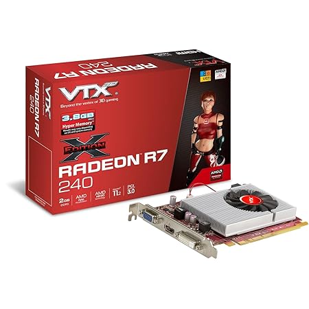 VTX3D VXR7 240 2GBK3-HXV2E Radeon X-Edition R7 240 2GB DDR3 Graphic Card (Red)