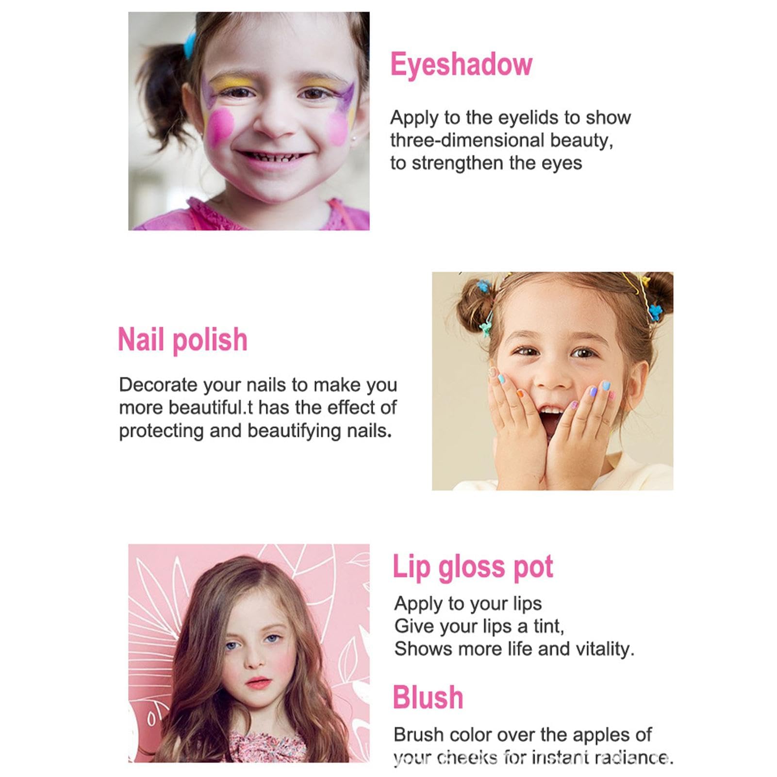 Kit per il trucco per bambini, kit per il trucco per ragazze Set di trucco | Princess Cosmetic Playset for Girls, Educational Facial Make Up Toys