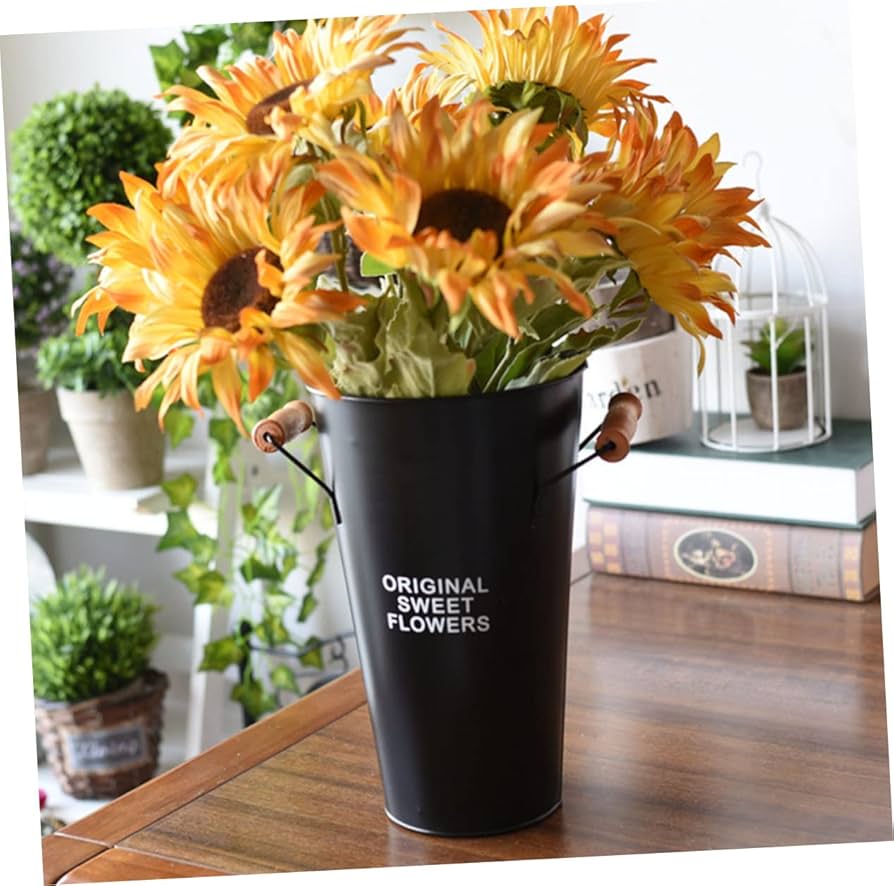 Amazon.co.jp: ORFOFE 背の高い花のバケツ 花桶 花瓶 メタルバケツ