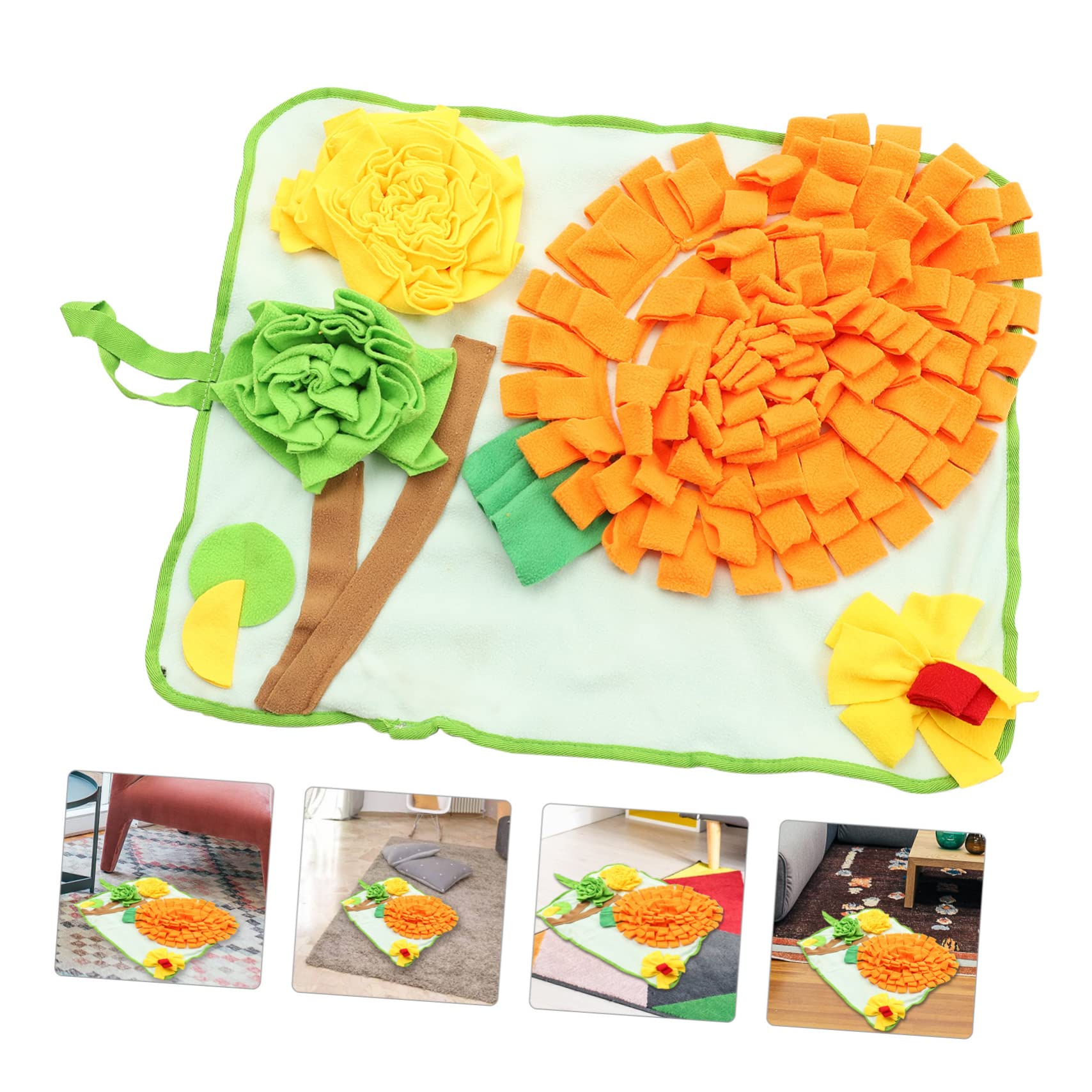 BCOATH 3-Pack Rabbit Foraging/Snuffle Mats - 30x30cm Fleece Puzzle Toys For Slow Feeding & Mental Enrichment