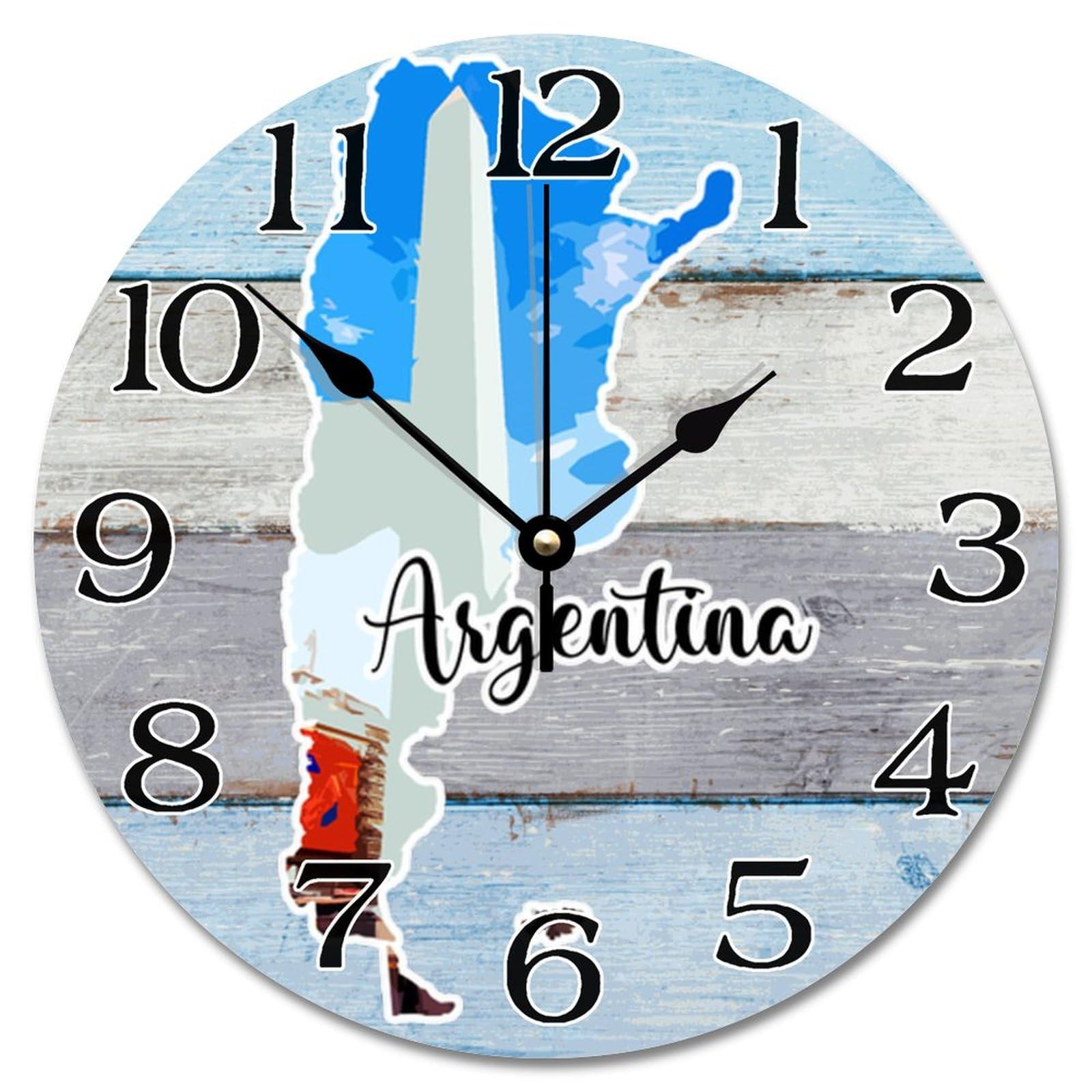 Horloge murale silencieuse Argentine au design artistique