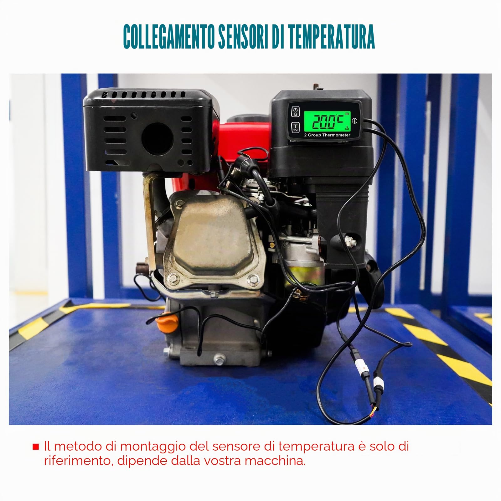 Runleader RL-TM004 temperatura termometro Celsius con doppia temperatura Display sensore retroilluminato per ATV UTV dirtbike motobike moto fuoribordo motoslitta pitbike PWC barca marino impermeabile
