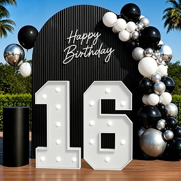 Number 16 Marquee Numbers 3 Feet Tall, 16th Birthday Decorations for Girls Boys, 16 Light Up Number for Party Large 16 Light Up Sign for Birthday Anniversary Decor