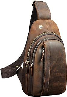 Le'aokuu Mens Outdoor Casual Travel Hiking Crossbody Chest Sling Bag One Shoulder Strap Bag Backpack