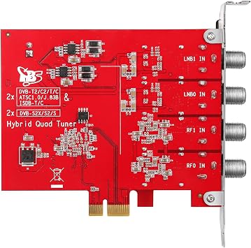 TBS6522H Quad Tuner PCIe Card DVB-S2X S2 S T2 T C2 C ISDB-T ATSC1.0 Multi Standard Digital TV Card Live TV Window Linux HTPC IPTV Server