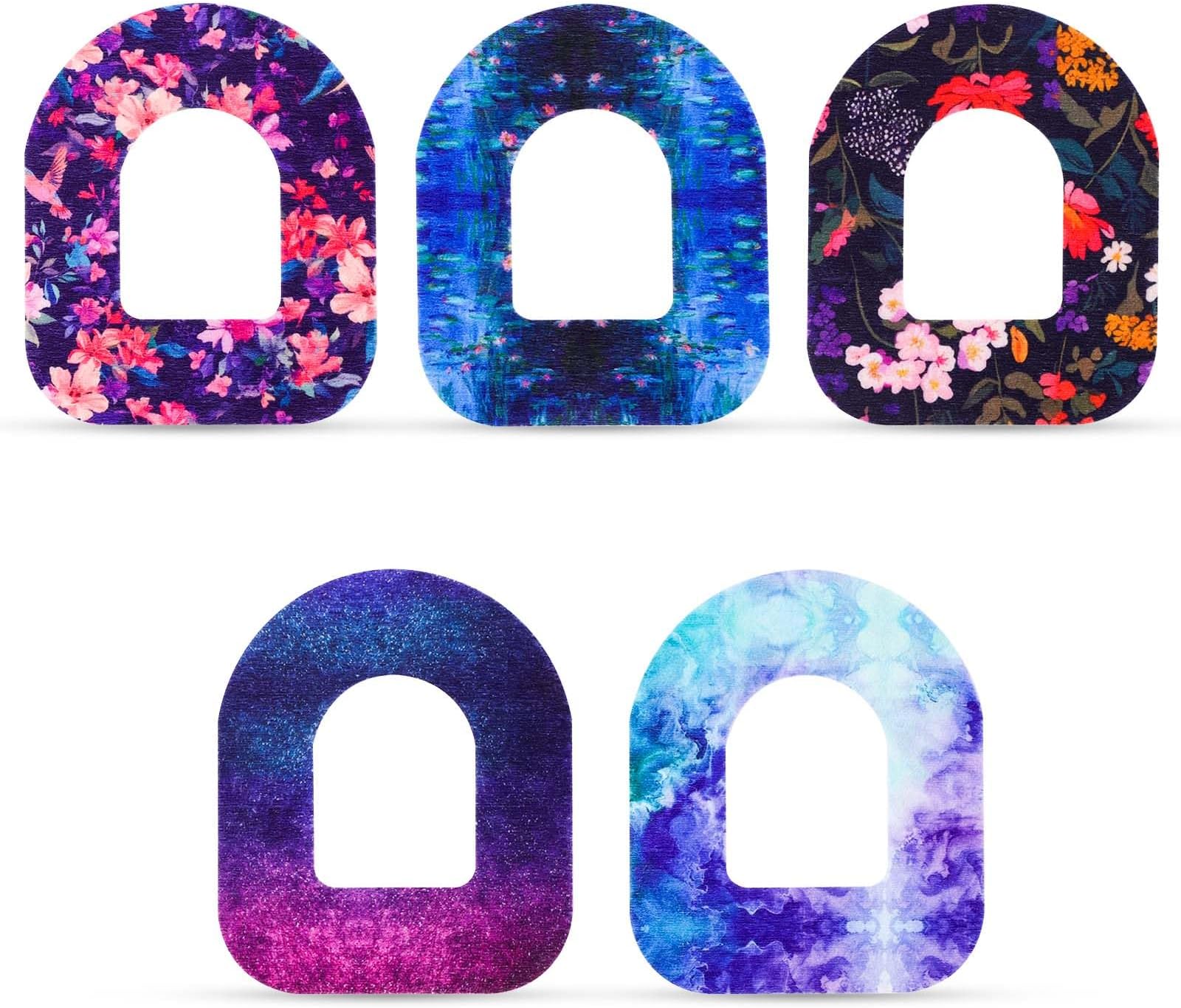 25pcs Adhesive Patches Compatible with Omnipod 5, Waterproof Overpatch Non-Fraying Sensor Monitor Patch Sensor Stickers Sensor Covers Accessories Parts(Water Lily)