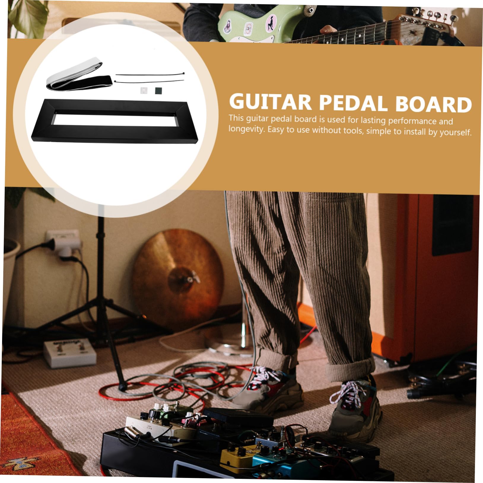 ibasenice Guitar Pedal Bracket Guitar Pedal Board for Multi Effects Effector Mounting Brackets