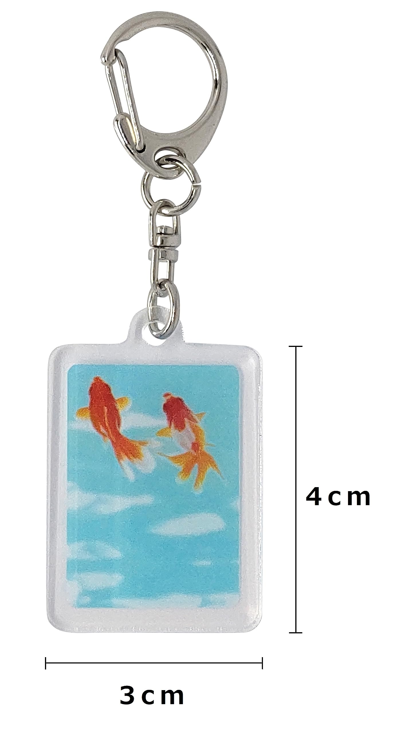 Amazon.co.jp: キーホルダー キーチェーン 涼しげな金魚 透明アクリル