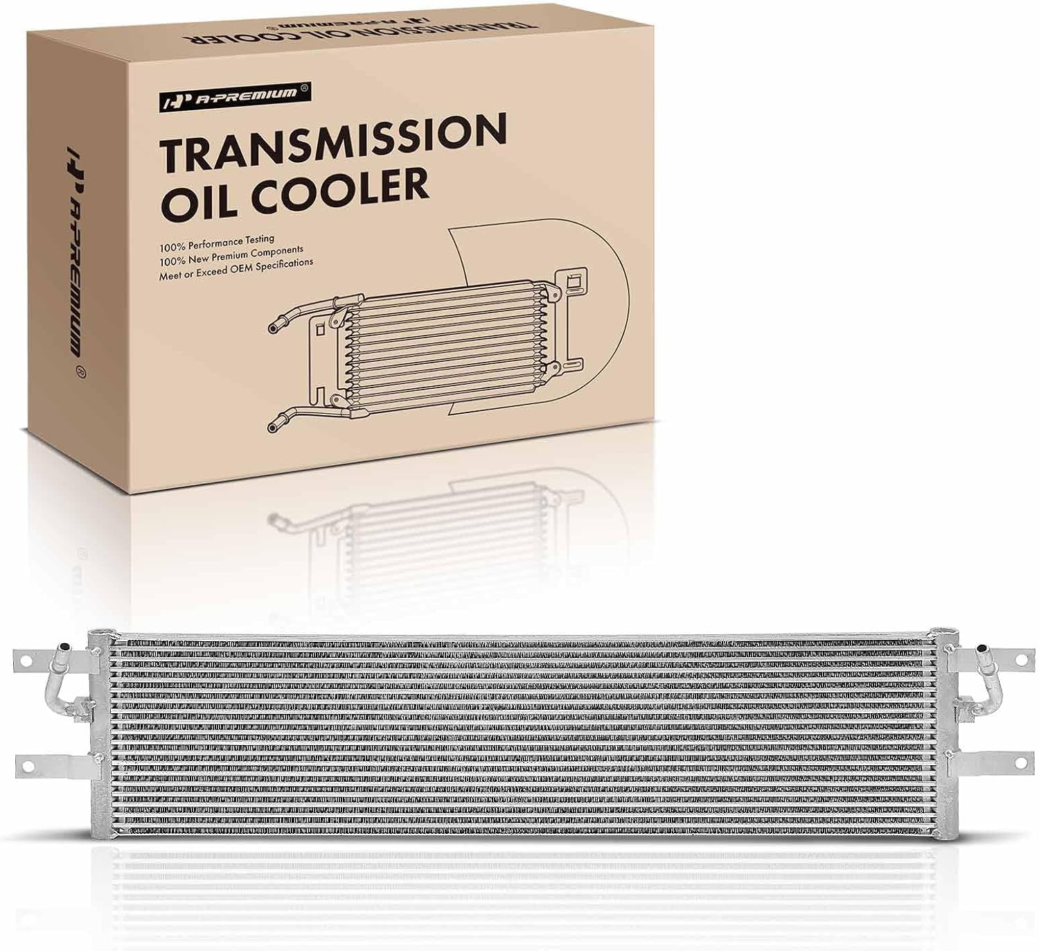 A-Premium Transmission Oil Cooler Compatible with Ford F-250 Super Duty, F-350 Super Duty, F-450 Super Duty, F-550 Super Duty, 2017-2018, 6.2L 6.7L 6.8L, Automatic Transmission