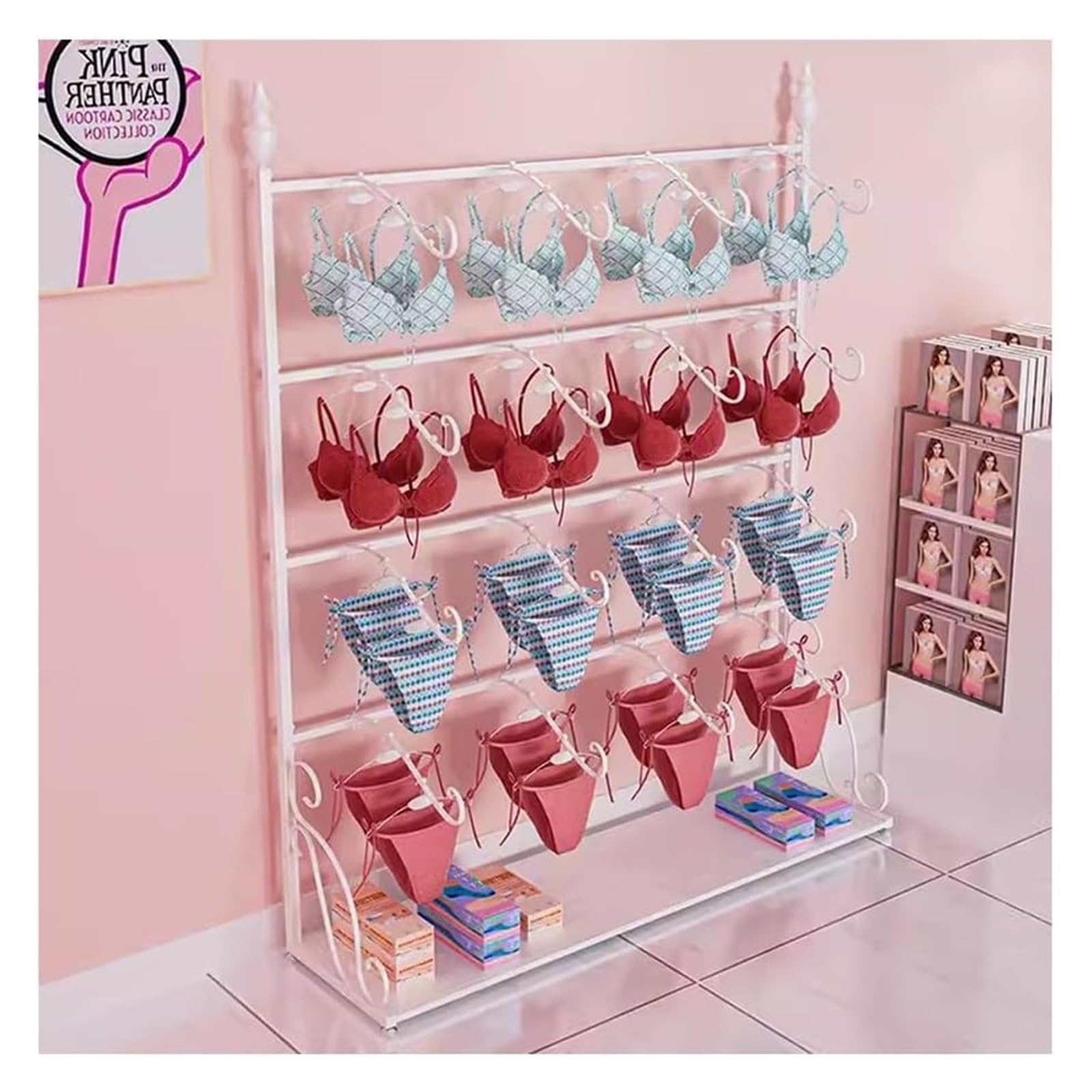 Dessous-BH- und Unterwäsche-Regal, Kleiderständer, Aufbewahrung, kreativer Einzelhandel, Organizer, Regal für Höschen, BHs, Badebekleidung, Bekleidungsgeschäft Küche, Haushalt & Wohnen