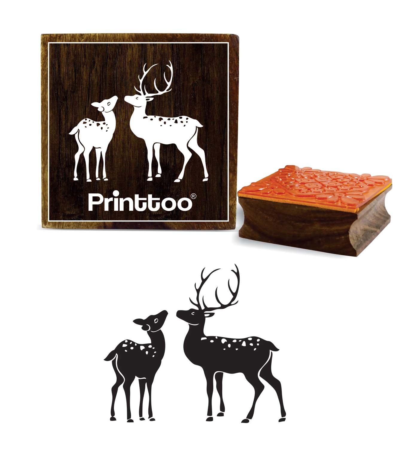 Printtoo Diary Card Nice Text Pattern Square Timbro di gomma di legno Scrap- booking-4 x 4 pollici