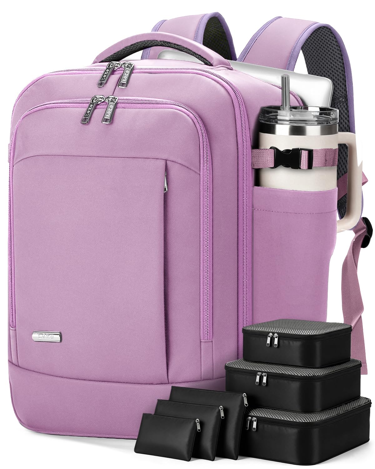 Lekespring Handgepäck Rucksack 40x20x25 cm für Ryanair, Reiserucksack mit 6 Packing Cubes, Kabinentasche für Flugzeug, Business, Arbeit, Weekender & Kurztrip
