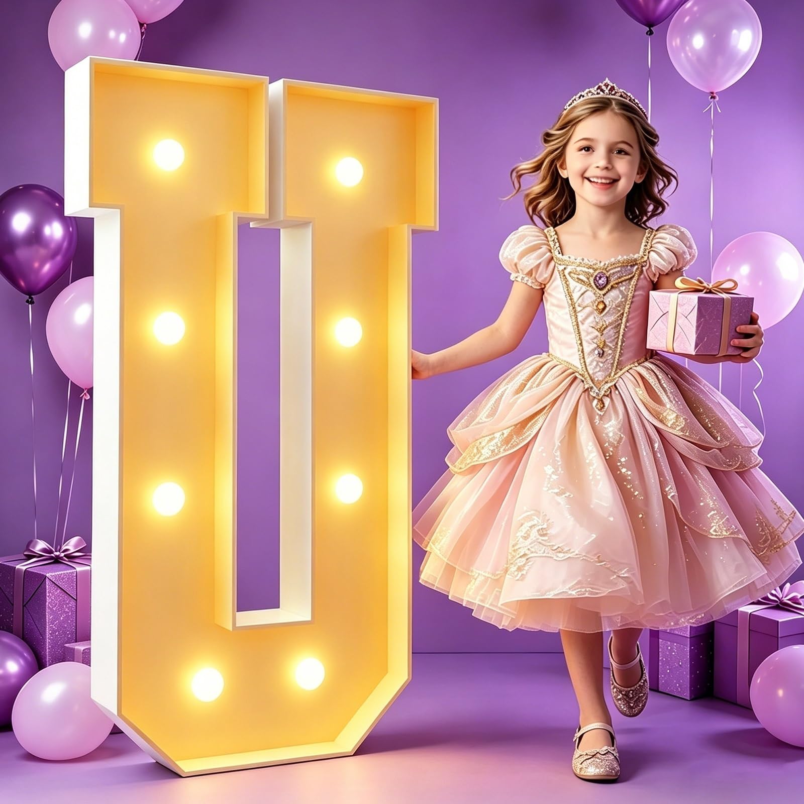 70/100/120cm List Namiotowy, Duży Podświetlany Znak LED Na Imprezę | Duży 1. 18 16 urodziny Baby Shower ukończenie zaręczyny ślub propozycja Marryme dekoracja płyta(Letter U,120cm(4FT))