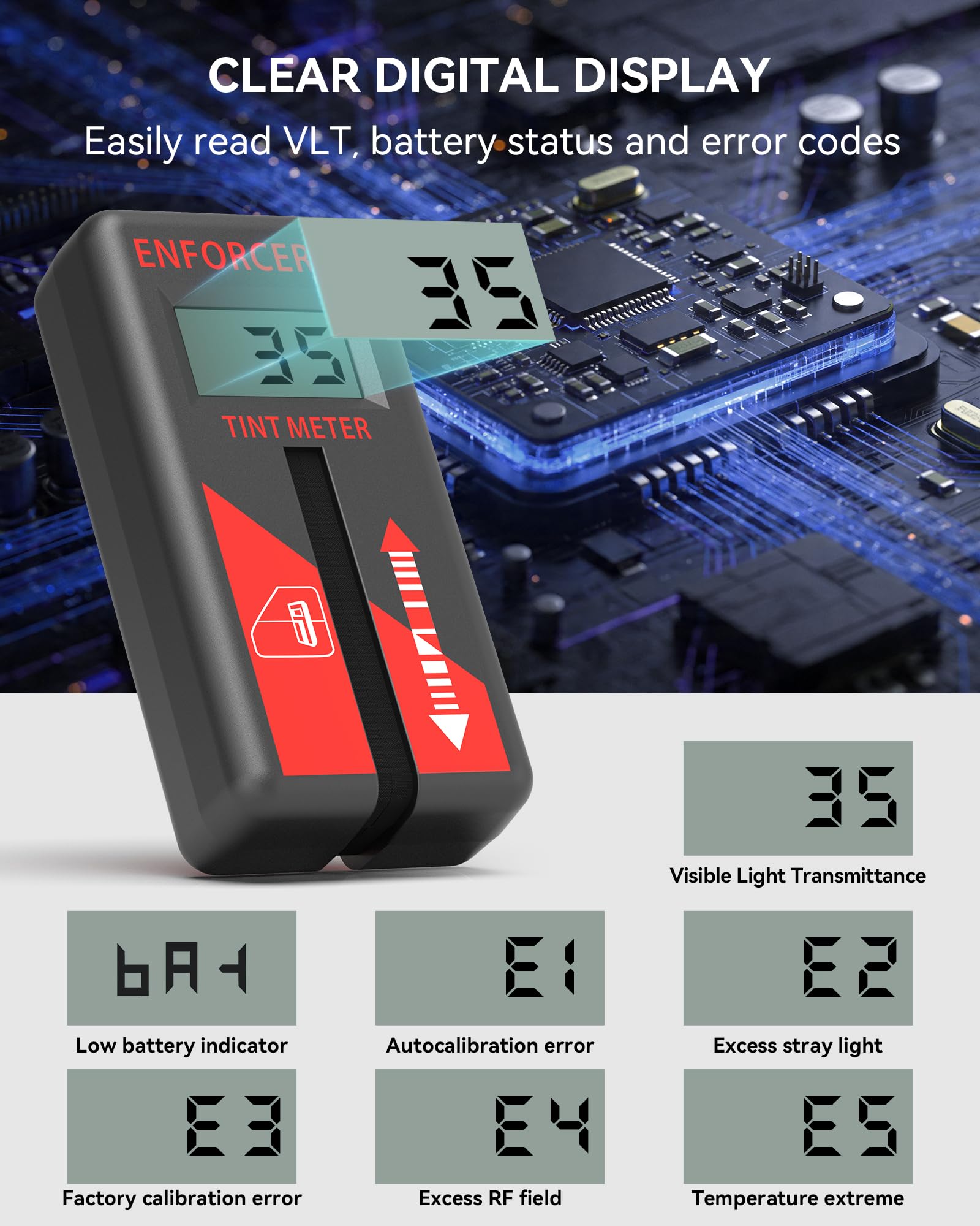 Window Tint Meter - 2% Accurate VLT Tester -7 Window Tint Meter - 2% Accurate VLT Tester -7