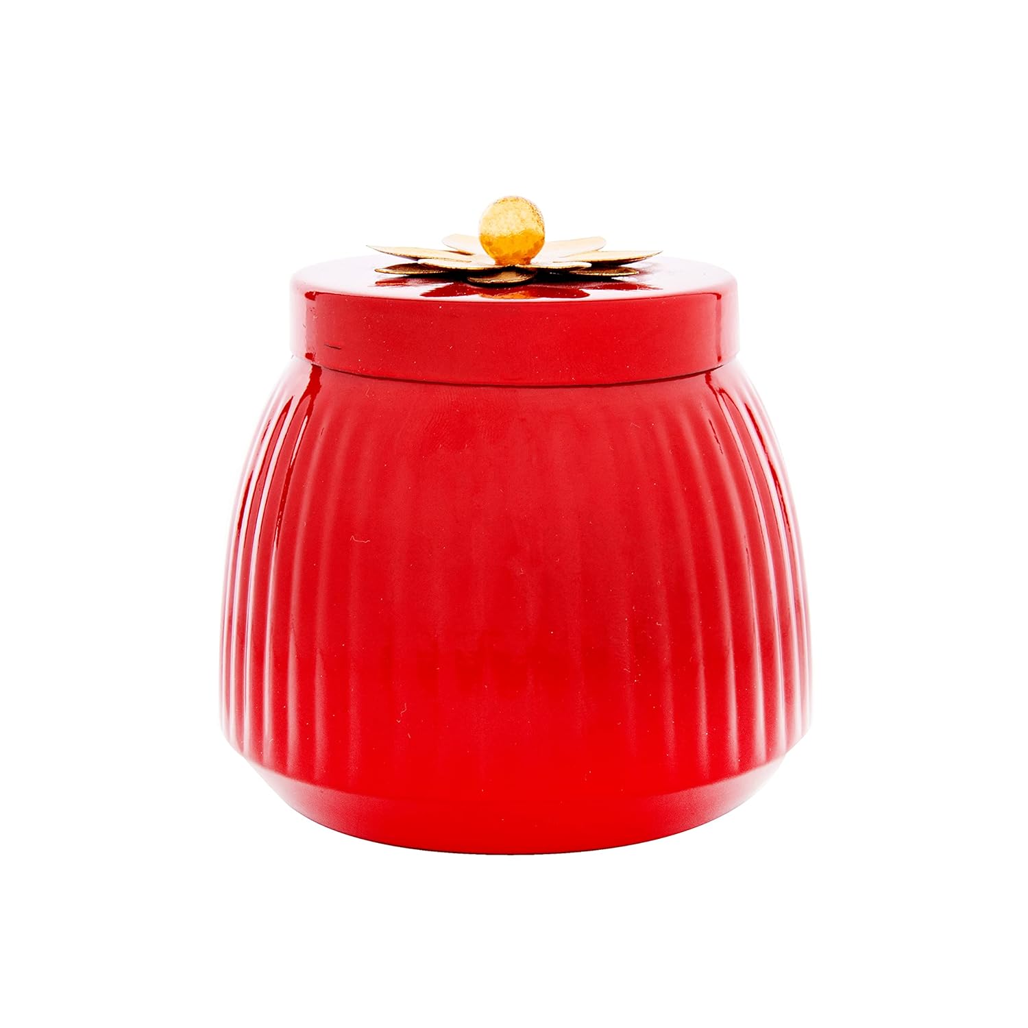 GIBOX Floral Storage Jar For (RED) Steel Serving Jars with Lid