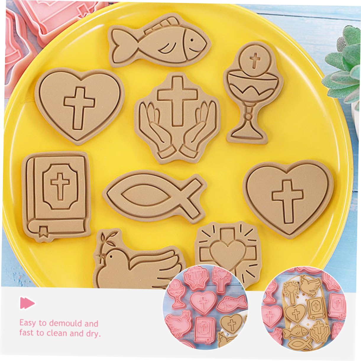 PRETYZOOM 5 Juegos Anillos Para Hornear Galletas Cortadores De Galletas Fondant Bollo Easter Bizcocho Molde Para Galletas Moldes Para Prensar Galletas Alimentos Rosa 8 Uds * 5