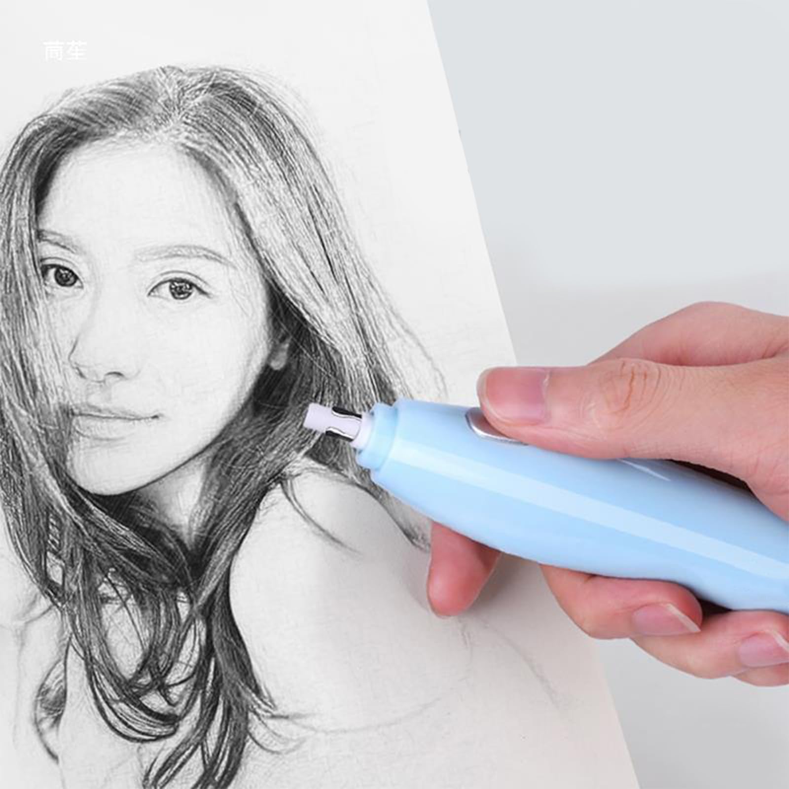 Gomme électrique pour artiste débutant avec 16 recharges Gomme électrique automatique pour dessin, croquis et loisirs créatifs