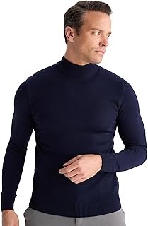 DeFacto Mens Casual Slim Fit Mock Turtle Neck Long Sleeve Tricot Pullover R1127AZ Pullover (pack of 1)