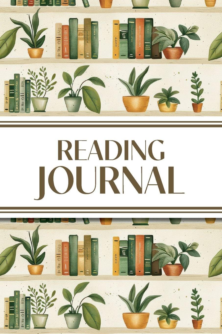 Reading Journal (Bookshelves with Greenery): 6"x9" Book Lover's Diary; Book/Series Reviews, Reading Tracker, Favorite Book List, Favorite Quotes, Reading Challenges, and More!