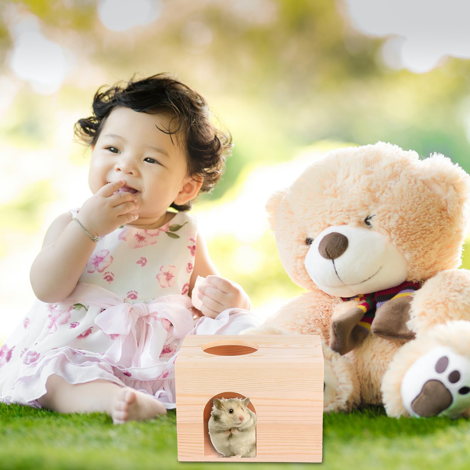 GALPADA Mangiatoia per Scoiattoli in Legno, Casetta per Piccoli Animali, Leggera e Facile da Pulire, per Alimentazione e Gioco in Giardino
