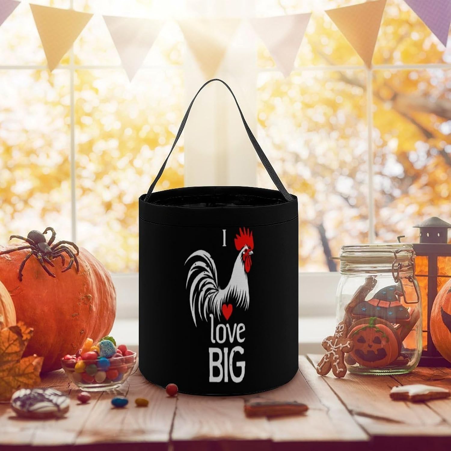 I Love Big Cock Halloween Treat Bag Reusable Candy Basket Tote Goody Bags Gift Party