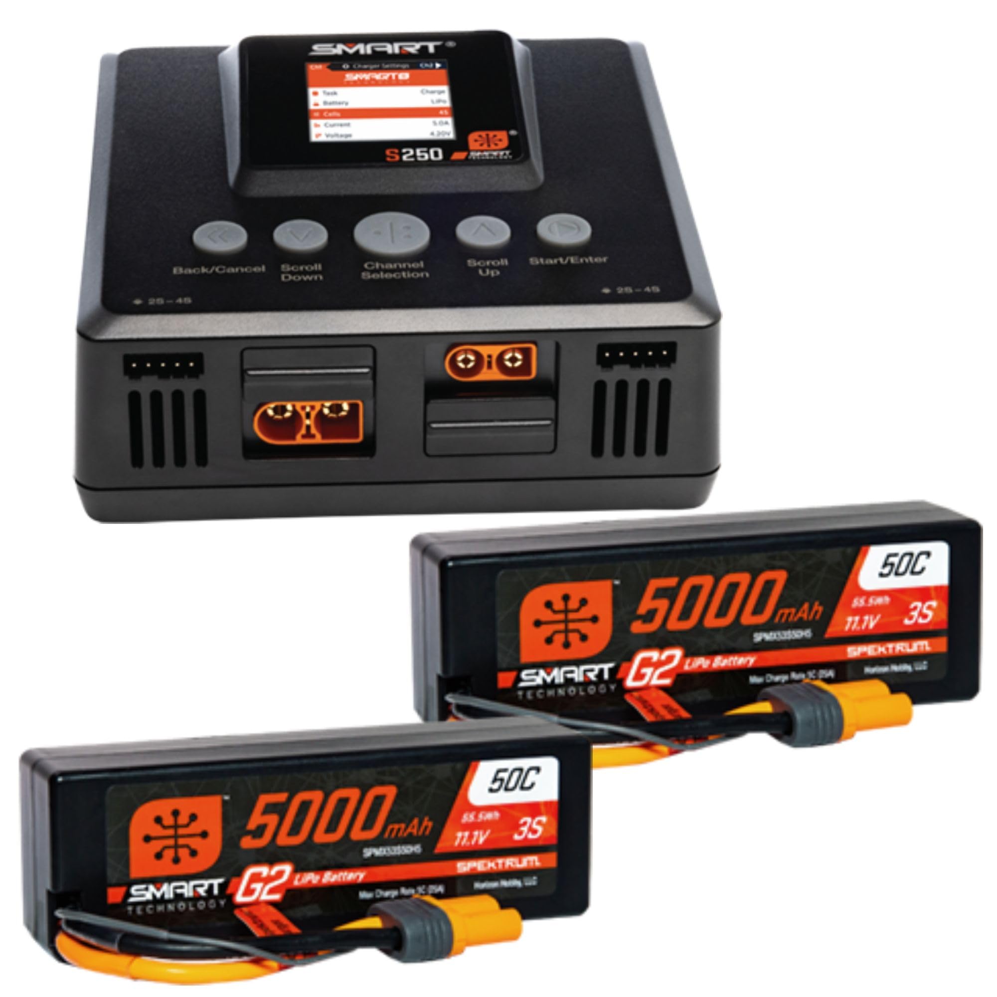 Photo 1 of Spektrum SMART Smart Powerstage 6S Surface Bundle: (2) G2 5000mAh 3S LiPo IC5 & S250 Charger, SPMXPSS600