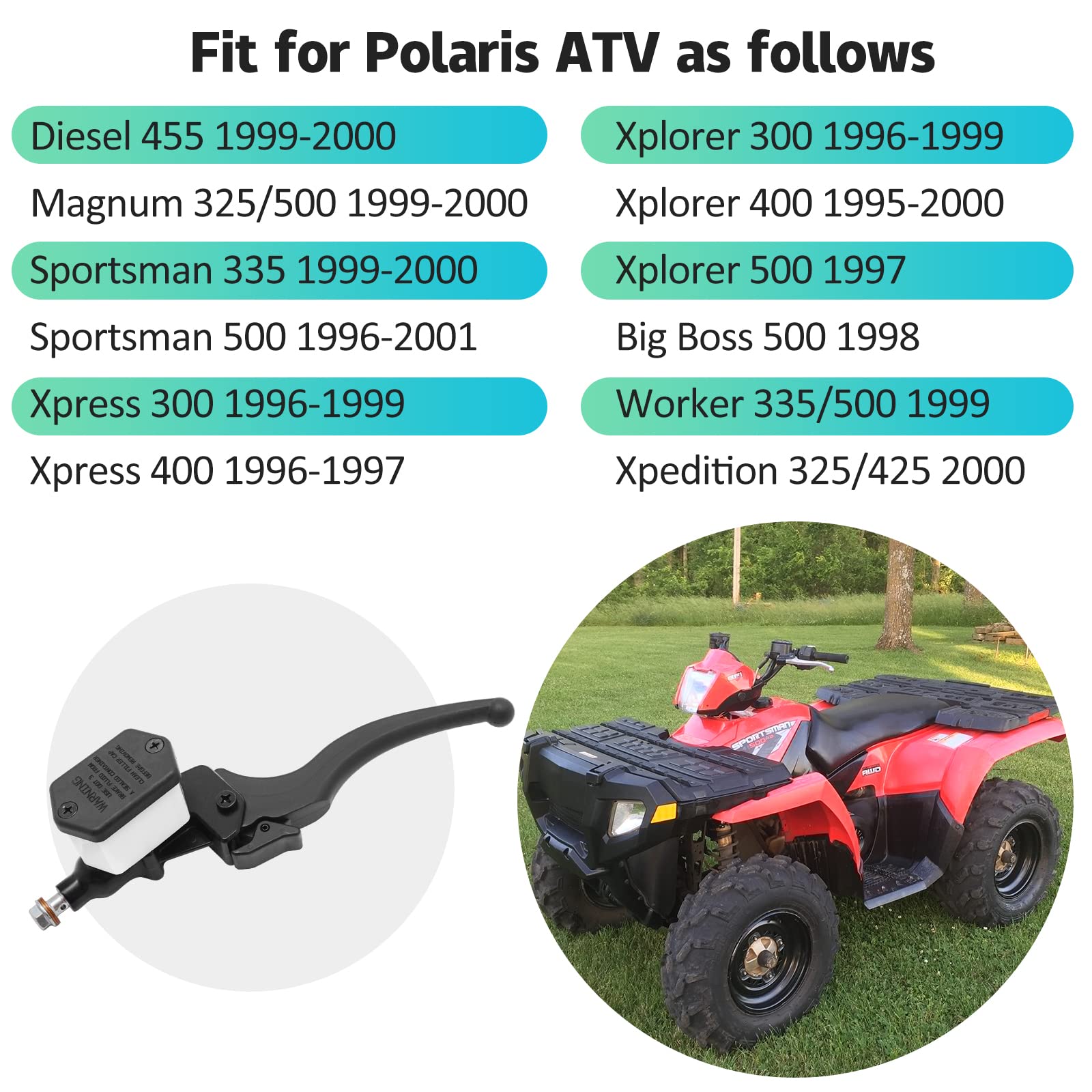 MR.E Front Left & Rear Brake Master Cylinder for Polaris Magnum