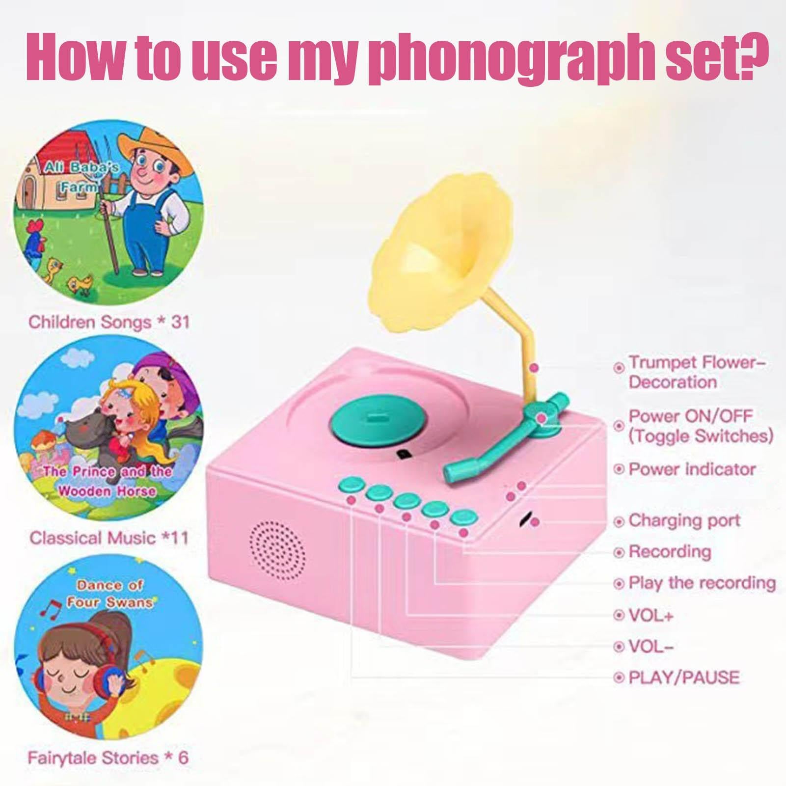 Phonographe éducatif Pour Enfants Avec 96 Cartes - Jouet Musical Interactif, Apprentissage, Histoires