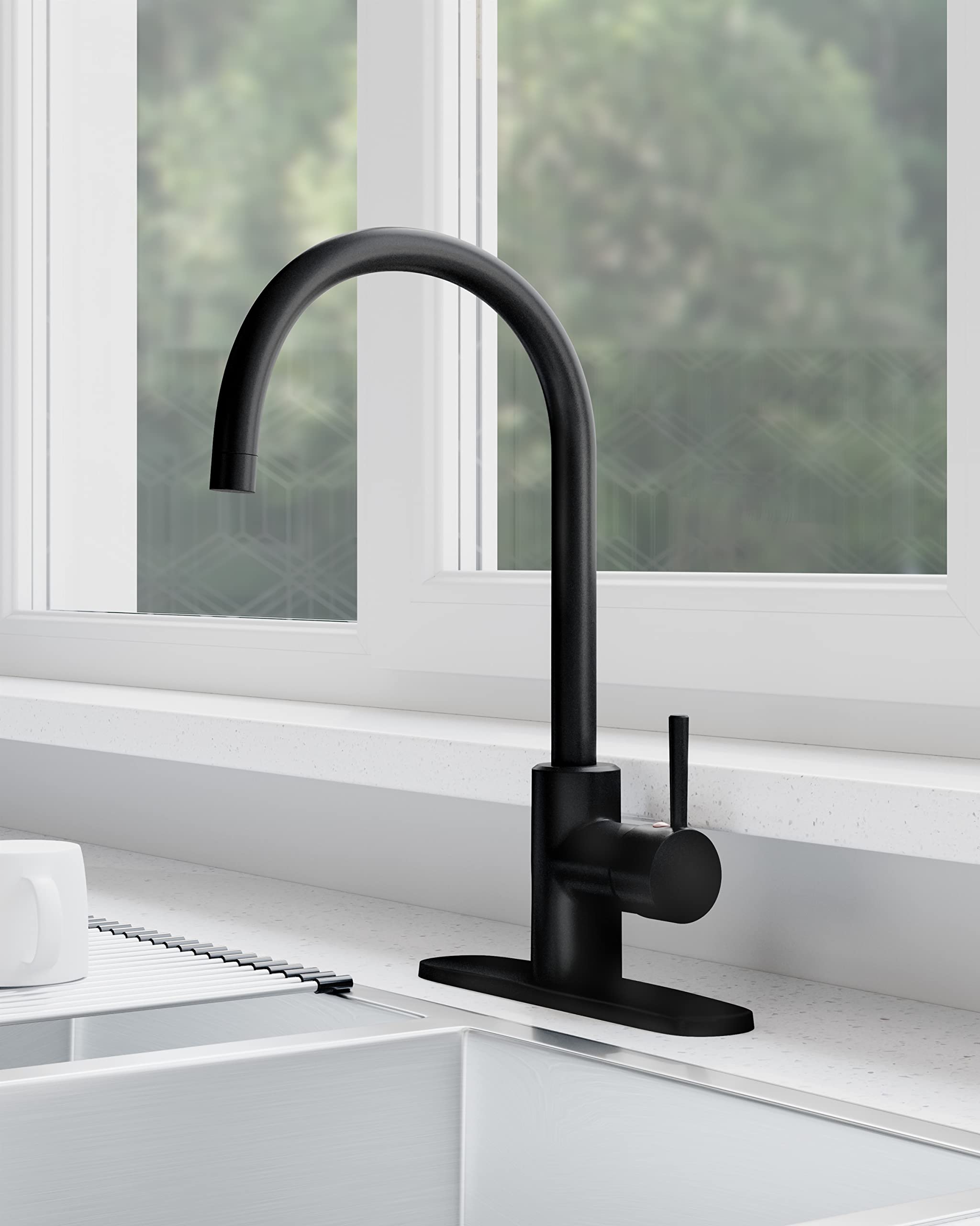 Design House 595678 Grifos De Cocina, Negro Mate