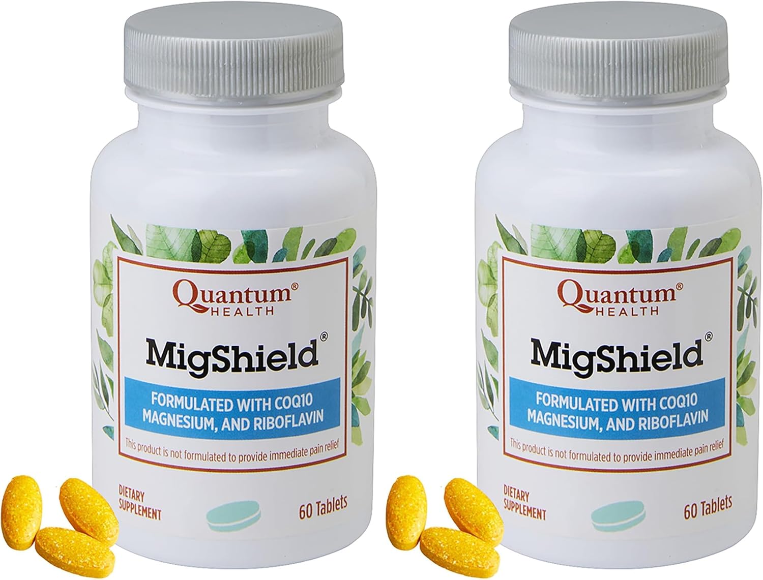 Quantum Health MigShield Magnesium Supplements with Riboflavin & CoQ10,The Power of Magnesium in Easy-to-Take Tablets for Effective Results,60 Tablets,30-Day Supply,(Pack of 2)