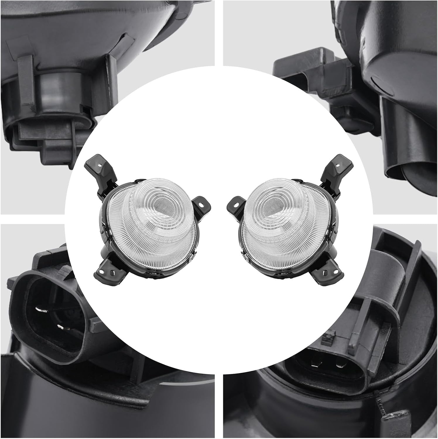 1 Pair Fog Lights Kit for 2019 2020 Kia Forte Front Halogen Bumper Clear Lens Fog Lamps, Left And Right Side, White Lighting 92207-M7050, 92208-M7050, KI2562102, KI2563102