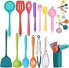 Kitchen Utensils Set, Homikit 24 Piece Silicone Cooking Utensils Set with Holder, Non-Stick Spatula Spoons Turners Safe for Cookware, Healthy, Heat Resistant & Dishwasher Safe - Multicolor