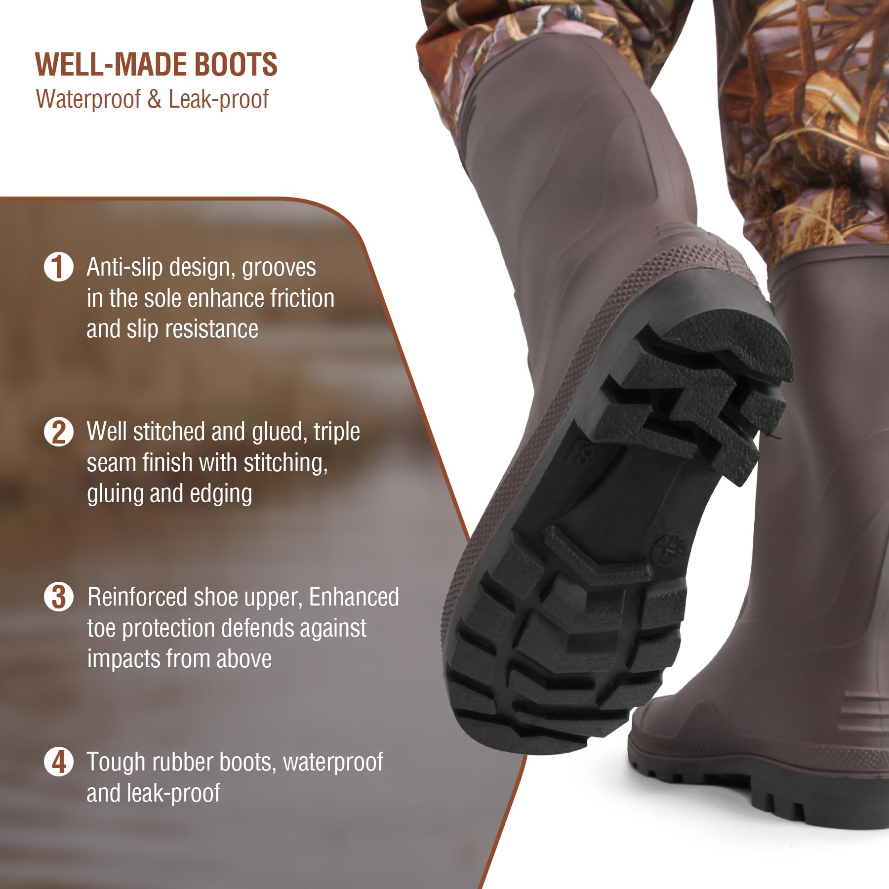 Waders pour homme - Imperméables - En nylon/PVC - Avec bottes - Respirantes - Pour la pêche, la chasse, le lavage de voiture, les fermes, les jardins, les sports nautiques et les activités de