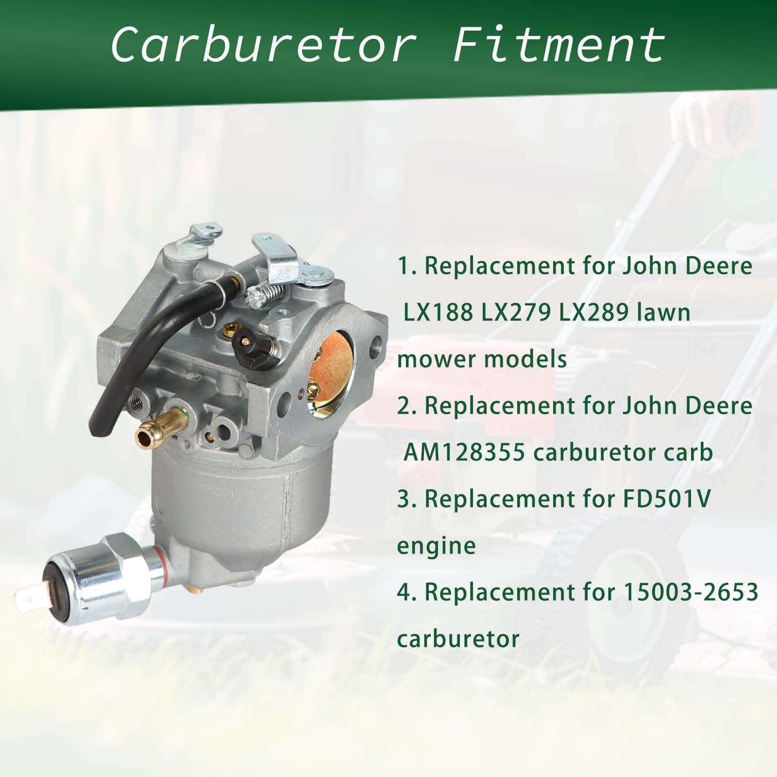 Carburetor For John Deere Kawasaki Engine – Fits LX188, LX279, LX289 Lawn Mowers – Yibei-Tech Replacement