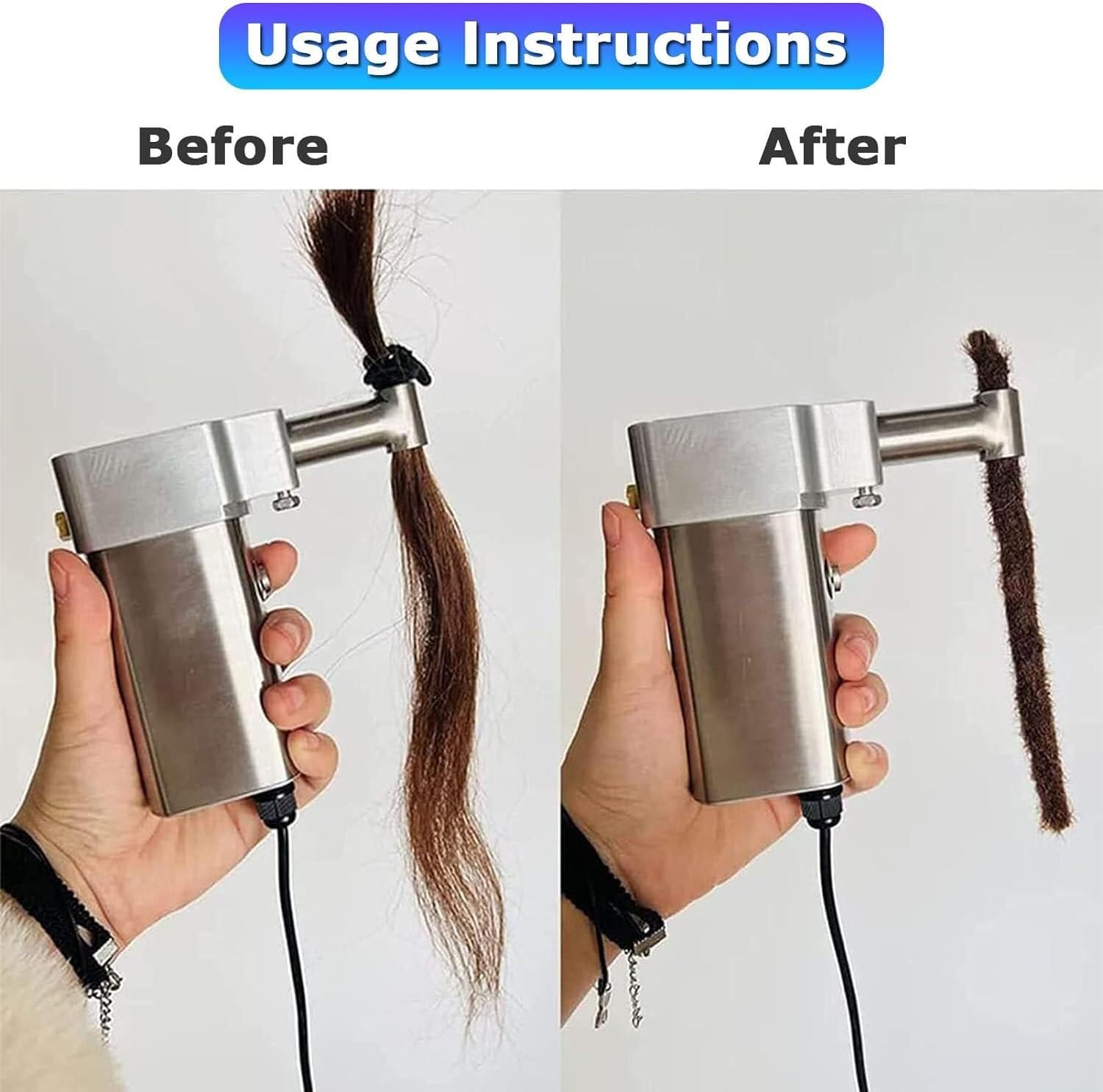 EPANO LXXW Máquina de rastas Máquina eléctrica for rastas, máquina for Hacer Trenzas de Ganchillo con rastas de Mano con 20 Agujas de Ganchillo automáticas para Trenzas Sintéticas/Reparadoras