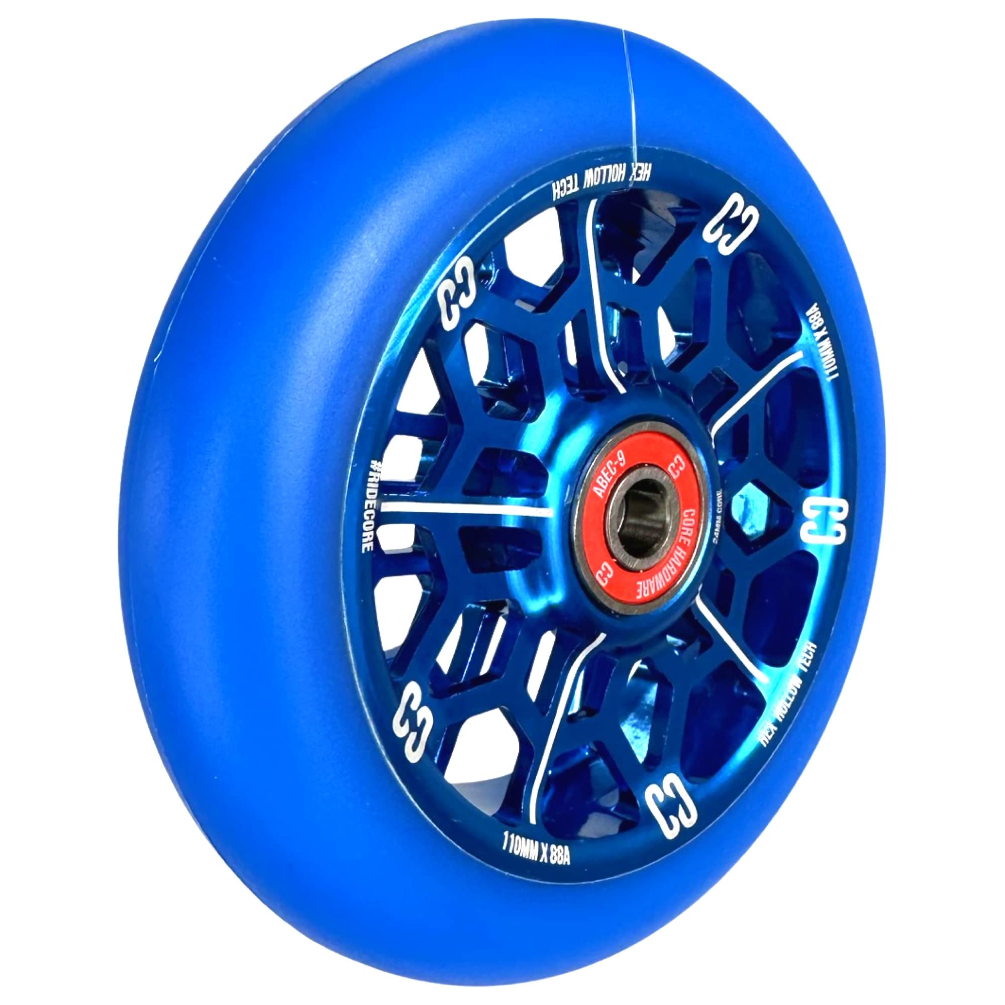 Scooters Core Hollowcore V2 koło do hulajnogi wyczynowej 110mm zapasowa rolka do hulajnogi + naklejka Fantic26 (czarny/czerwony PU)