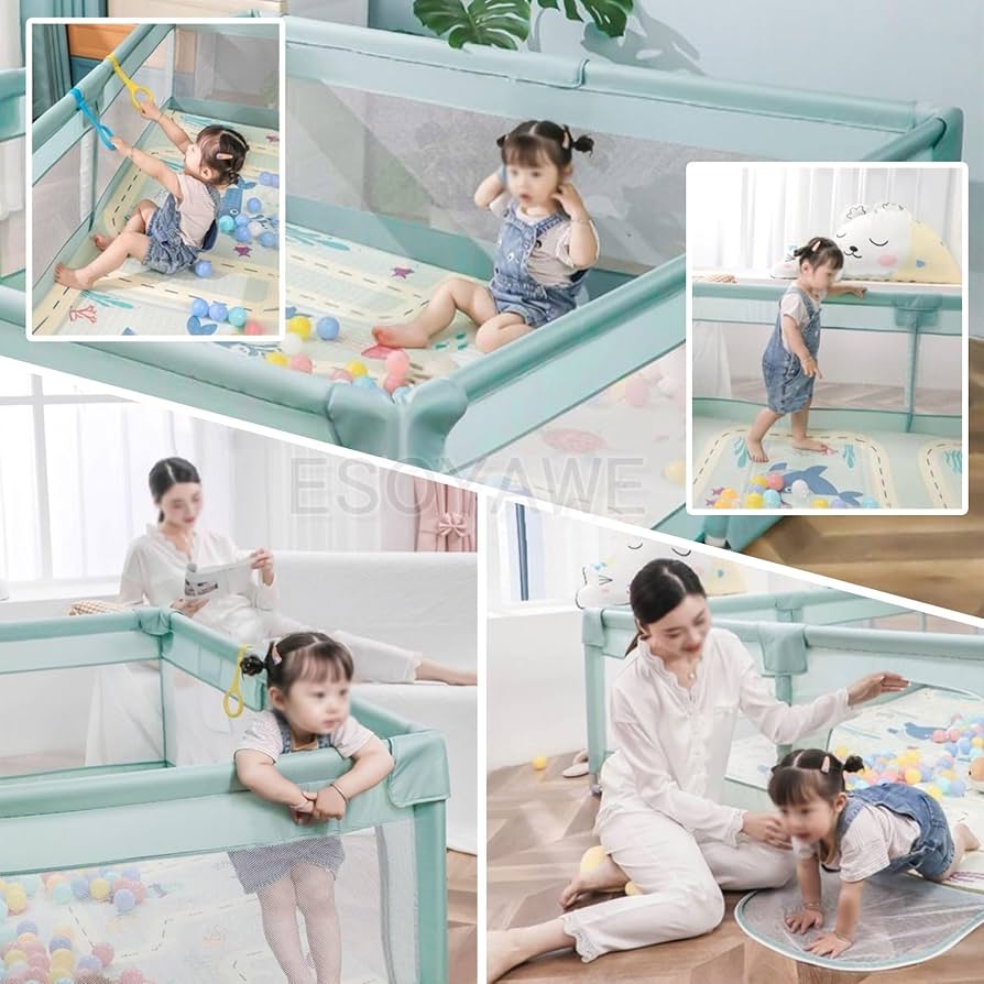 Amazon.co.jp: ベビーサークル 扉付き ベビーフェンス 滑り止め吸盤