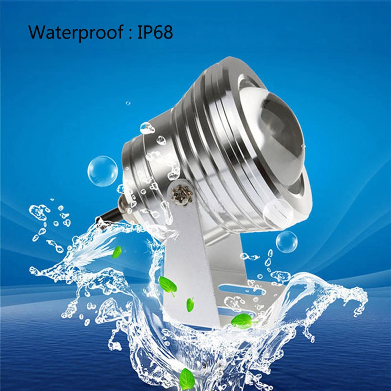 Luz para Piscina 1 0W / 15W Impermeable RGB LED Submarino SPOT LIGHT SIGRYSIBLE GARDING PAND FOUNTIN FOUNTIN DE LÁMPARA CONTROLADA REMOTADA 24KEY for ACUARIO DE PISCINA Luces Sumergibles ( Color : Sil