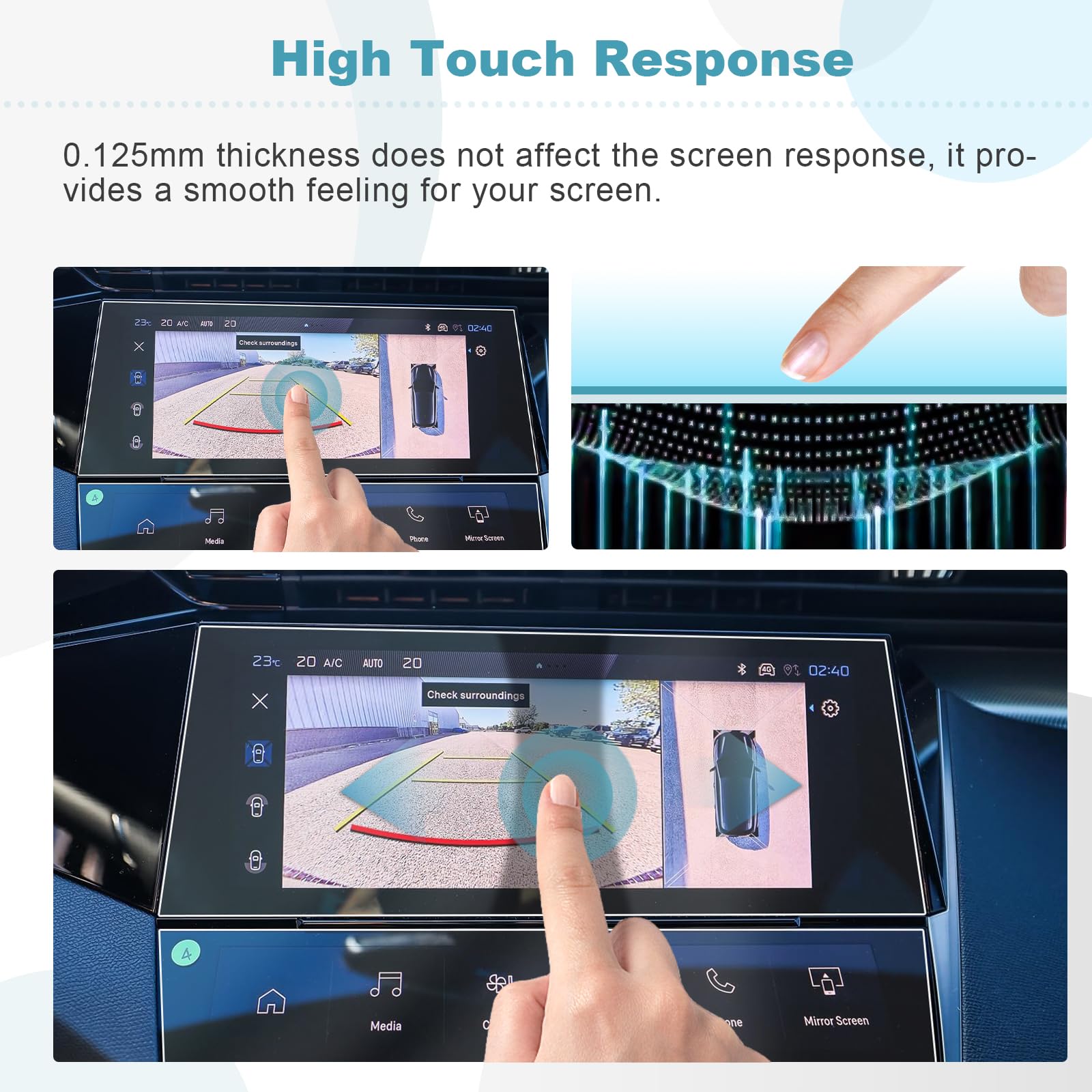 CDEFG Compatible avec Peugeot 308 408 SW 2022-2025 Film de protection de Navigation d'Écran 4H résistant aux rayures GPS Film de protection d'écran voiture Navi Film Accessoire (i-Cockpit+i-toggle)